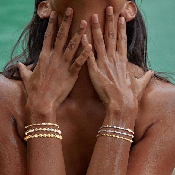 Women's Layered Elastic Stretch Beaded Bracelets Bracelet Set Size of 6.5inch - Picture 4 of 9